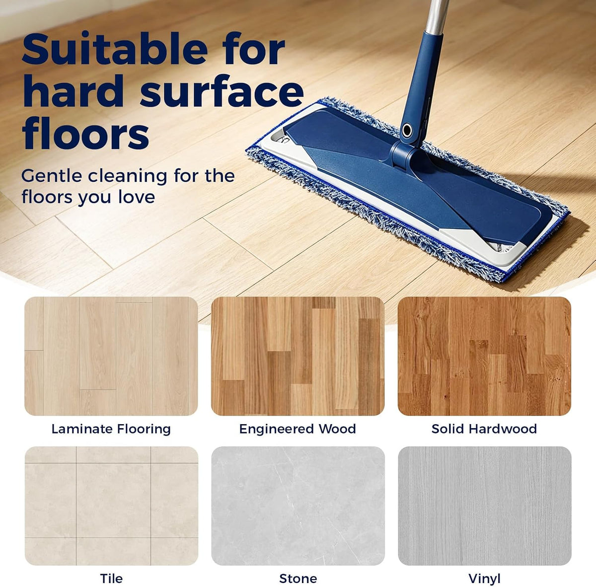 AIAKO Microfiber Replacement Mop Pads for Bona Hardwood Floor, 3 Pack