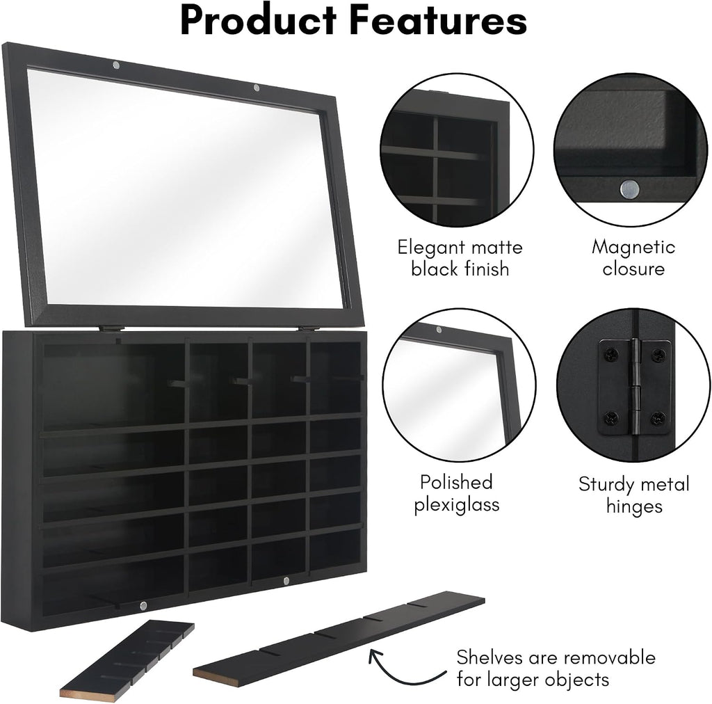 Americanflat 11x18 Toy Car Display Case - Black