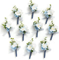 Ling's moment Boutonniere for Men, Blue, 10pcs