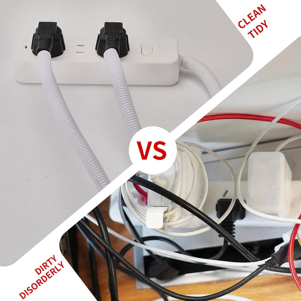 30ft Dog Cat Cord Protector Electric Wires Covers Wire Loom Tubing Protect Wires from Rabbits, Cats and Other Pets White