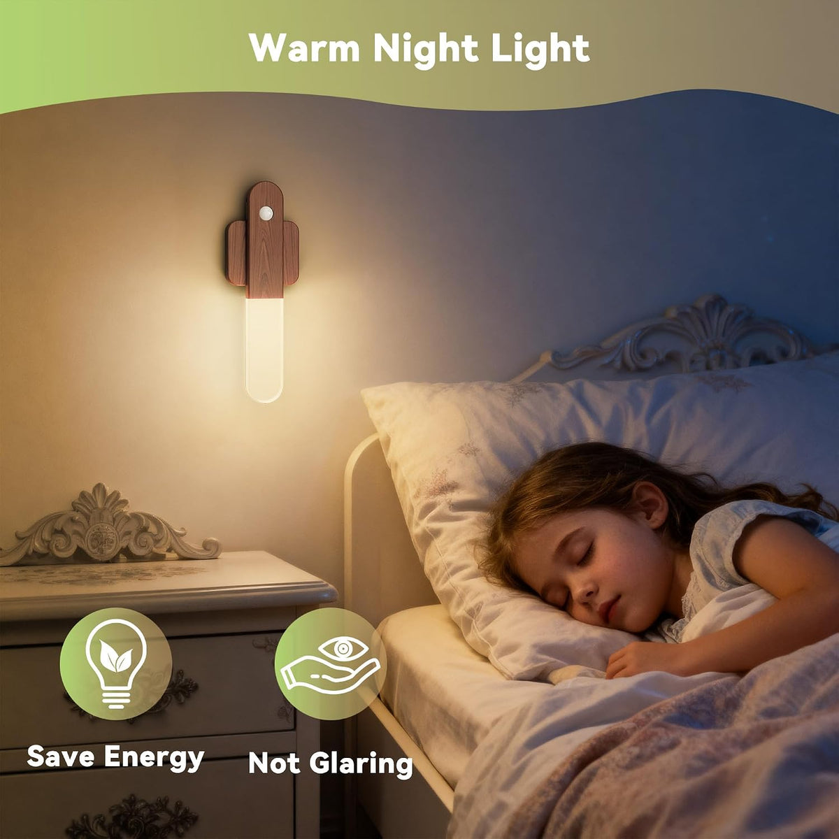 iThird Motion Sensor Night Light - Wireless Wall Light, Magnet Rechargeable LED Lights, Portable Stairs Lights, Decor for Bedroom, Hallway, Living Room