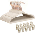 Kids Hanger Velvet, Childrens Velvet Hangers, 14In, Beige, 30 Pack