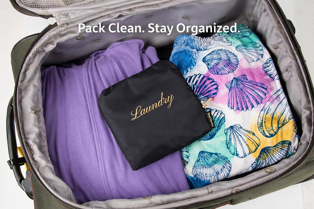 Travel Fanatics Laundry Bag for Dirty Clothes - Foldable Travel Laundry Bag for Suitcase, Hotels, Airbnbs, Cruises and Road Trips - Black