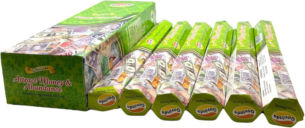 Govinda Incense - Money Drawing - 120 Incense Sticks, Premium Incense