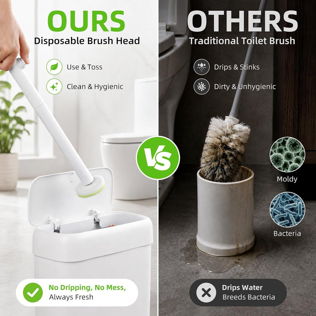 MOPALL Disposable Toilet Bowl Brush and Holder Set with 36 Refills