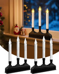SURAIELEC Christmas Battery 3-Light Window Candle, Dusk-to-Dawn, 2 Pack