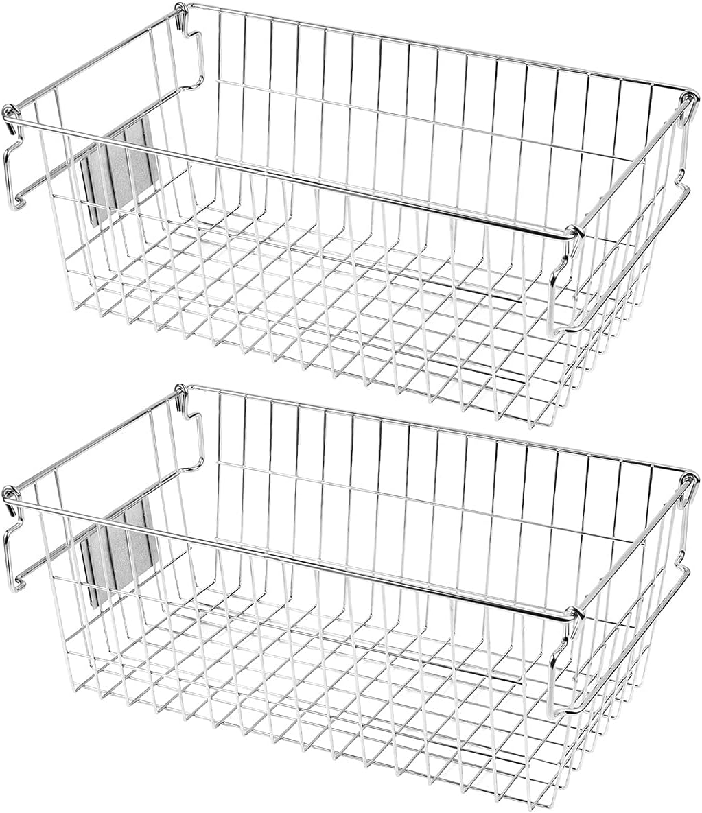 Orgneas Stacking Chest Freezer Baskets Organizer Bins Metal Wire Baskets