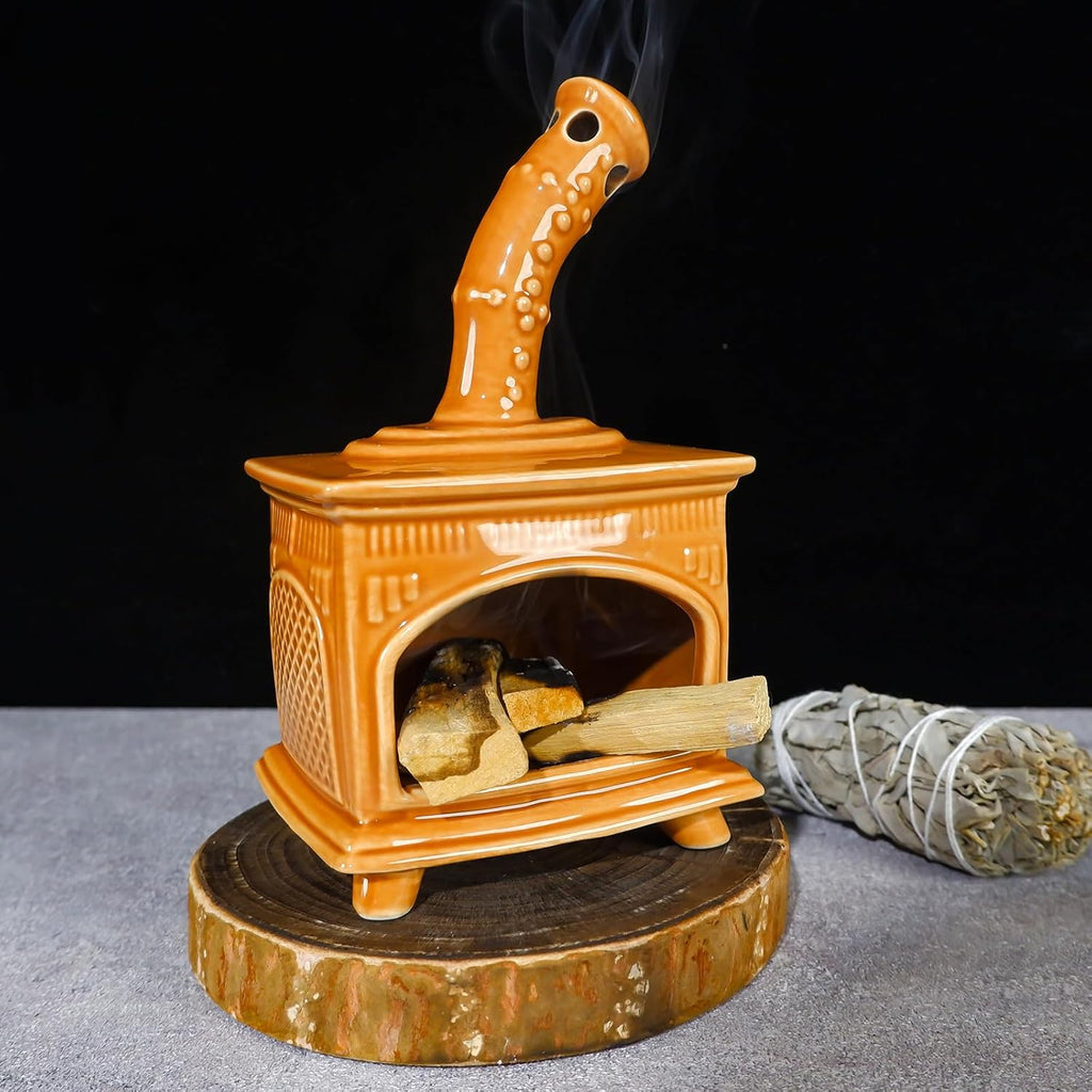 MOUGIGI Ceramic Palo Santo Holder and Mini Chiminea Smudge Bowl