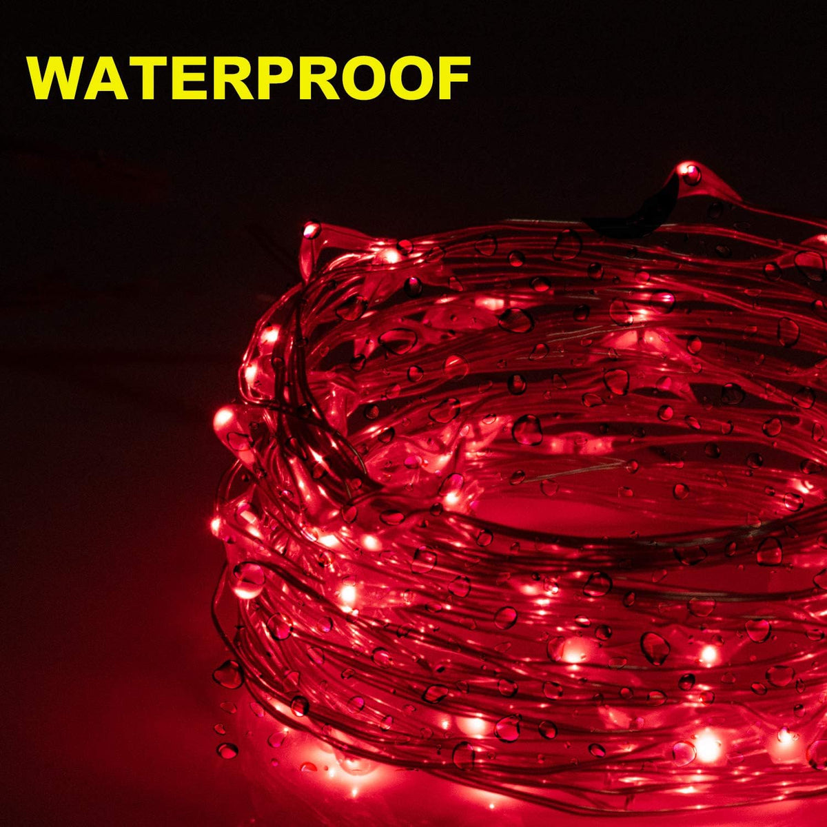 ITART Micro LED String Lights Battery Powered 8 Pack Red Mini Fairy Light 20 LED 6ft Ultra Thin Silver Wire Rope Lights for Craft DIY 4th of July Clothes Costume Wreath Display