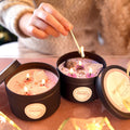 Crystal Soy Candles Set, 3 Wick 19 oz Soy Wax Scented Candle for Meditation
