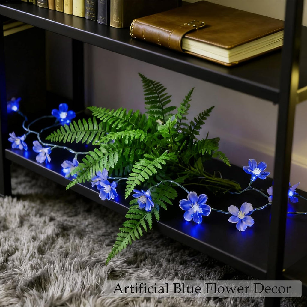 USB & Battery Lighted 10ft 30 LED Decorative Blue Fairy Flower String Light
