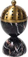 Black Marble Incense Burner with Brass Tray
