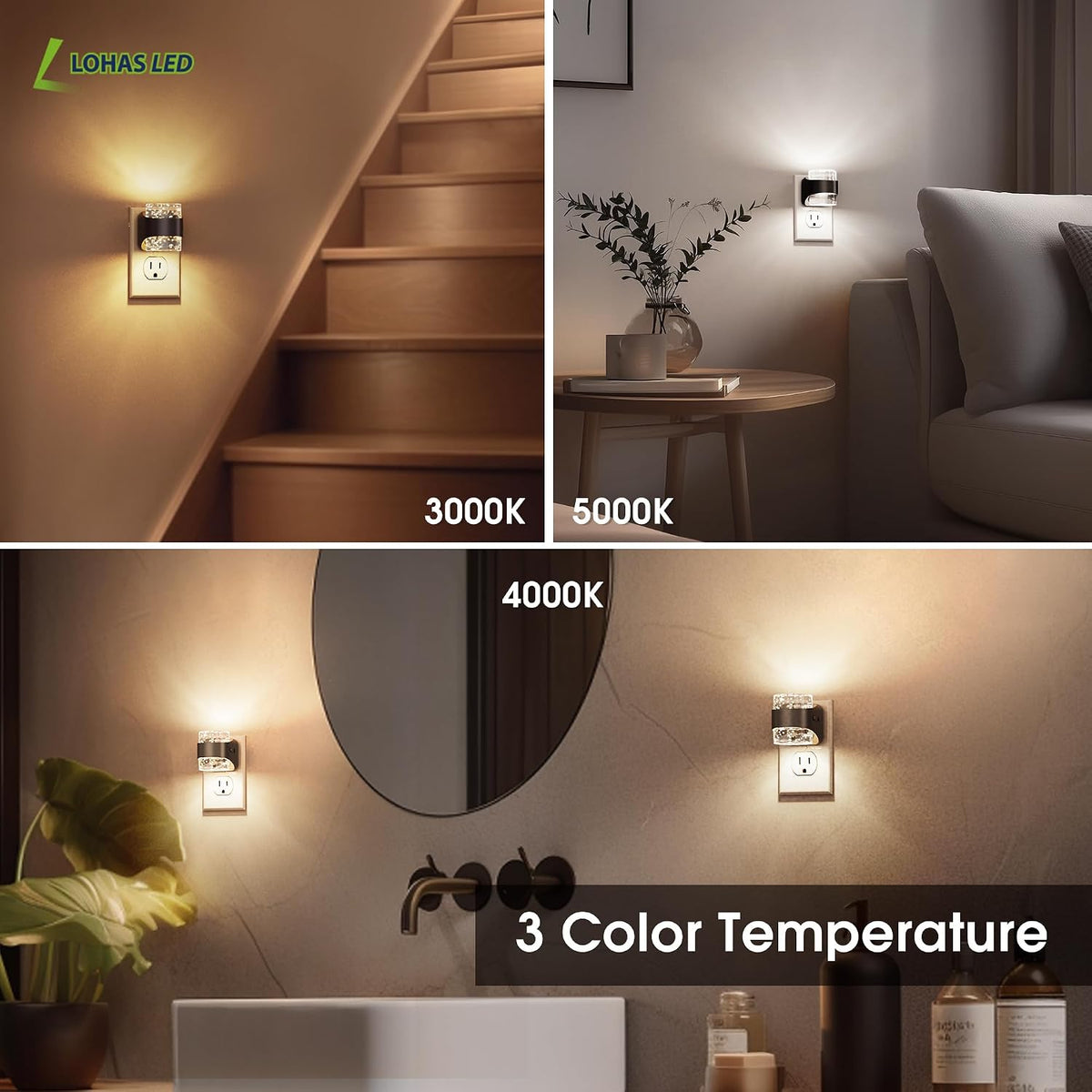 L LOHAS LED Night Light, Bubble Night Lights Plug into Wall