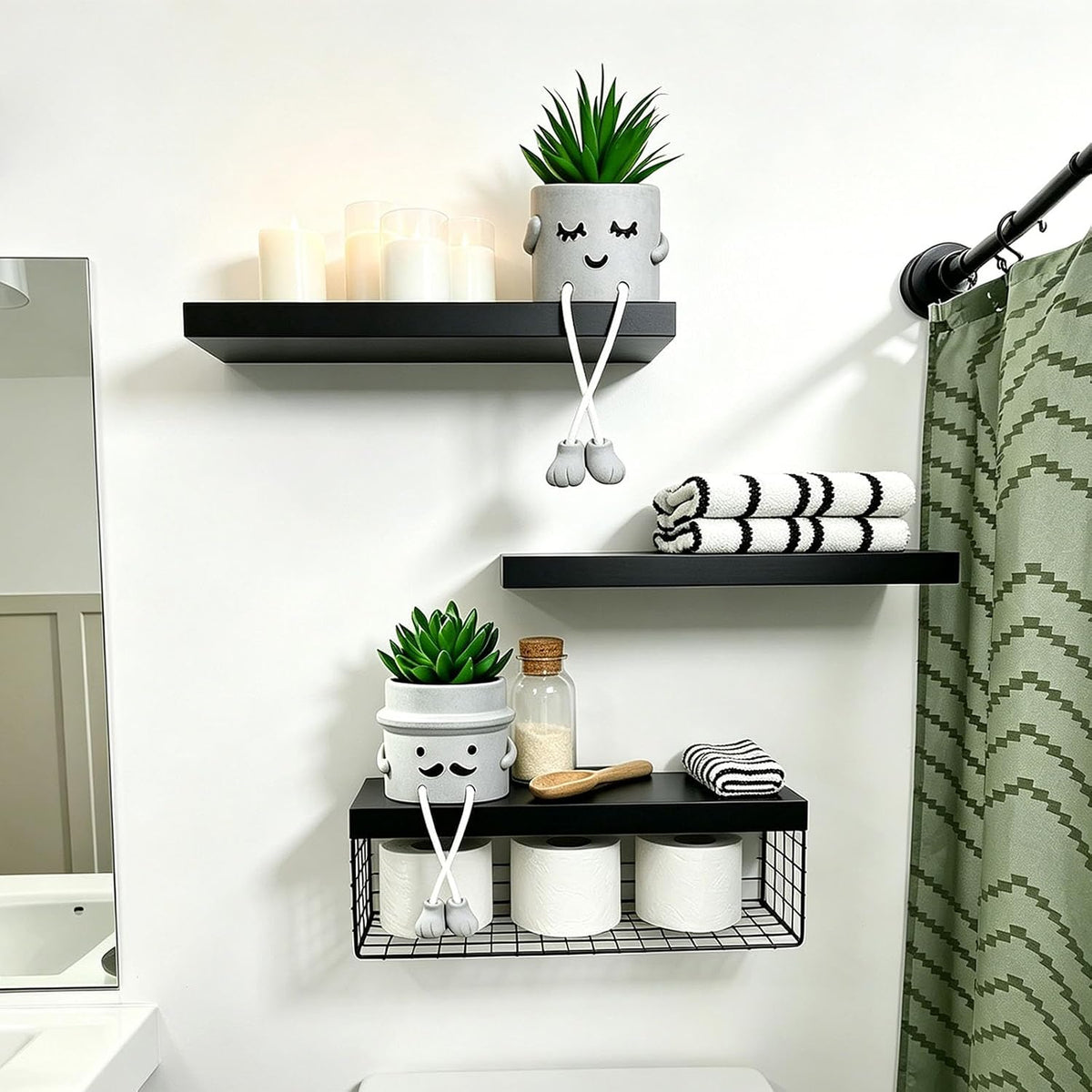 Fake Plant Artificial Succulent Plant with Mini Pot Tiny Decor Plant for Indoor Bathroom Windowsill Kitchen Office Desk Shelf Accessories 2PCS