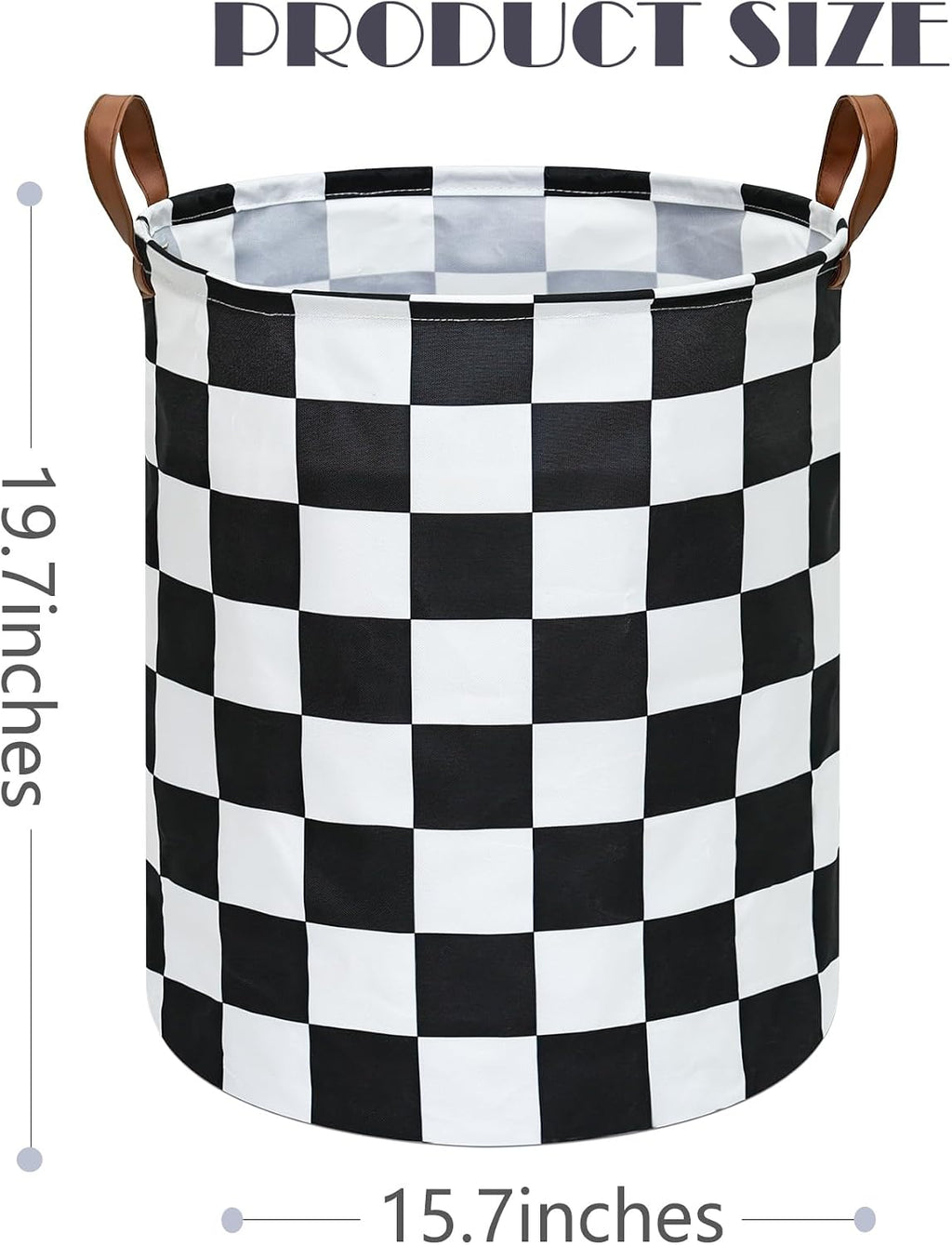 MAIZMZ Checkered Flag Canvas Storage Basket 63L Waterproof Laundry Hamper with Handles, Collapsible Racing Themed Organizer Bin for Boys Bedroom, Toys, Clothes, Gift Giving