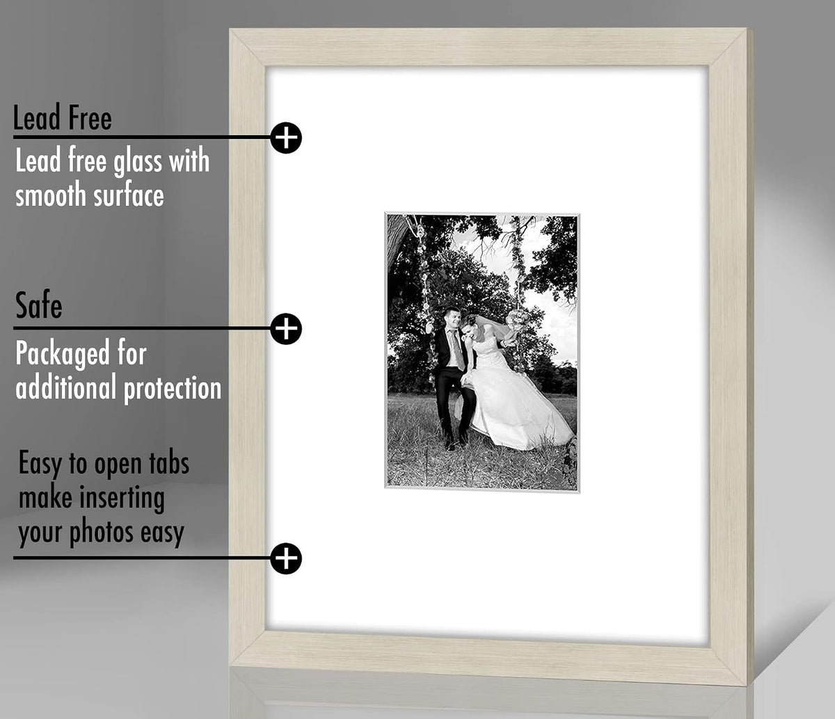 Americanflat 11x14 Picture Frame - Matted to 5x7 - Light Wood