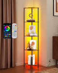 SUNMORY 5 Tier Corner Shelf with LED Light, Industrial 65" Corner Shelves