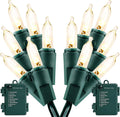 50 LED Battery Christmas Lights Waterproof Indoor Outdoor Warm White 2 Pack