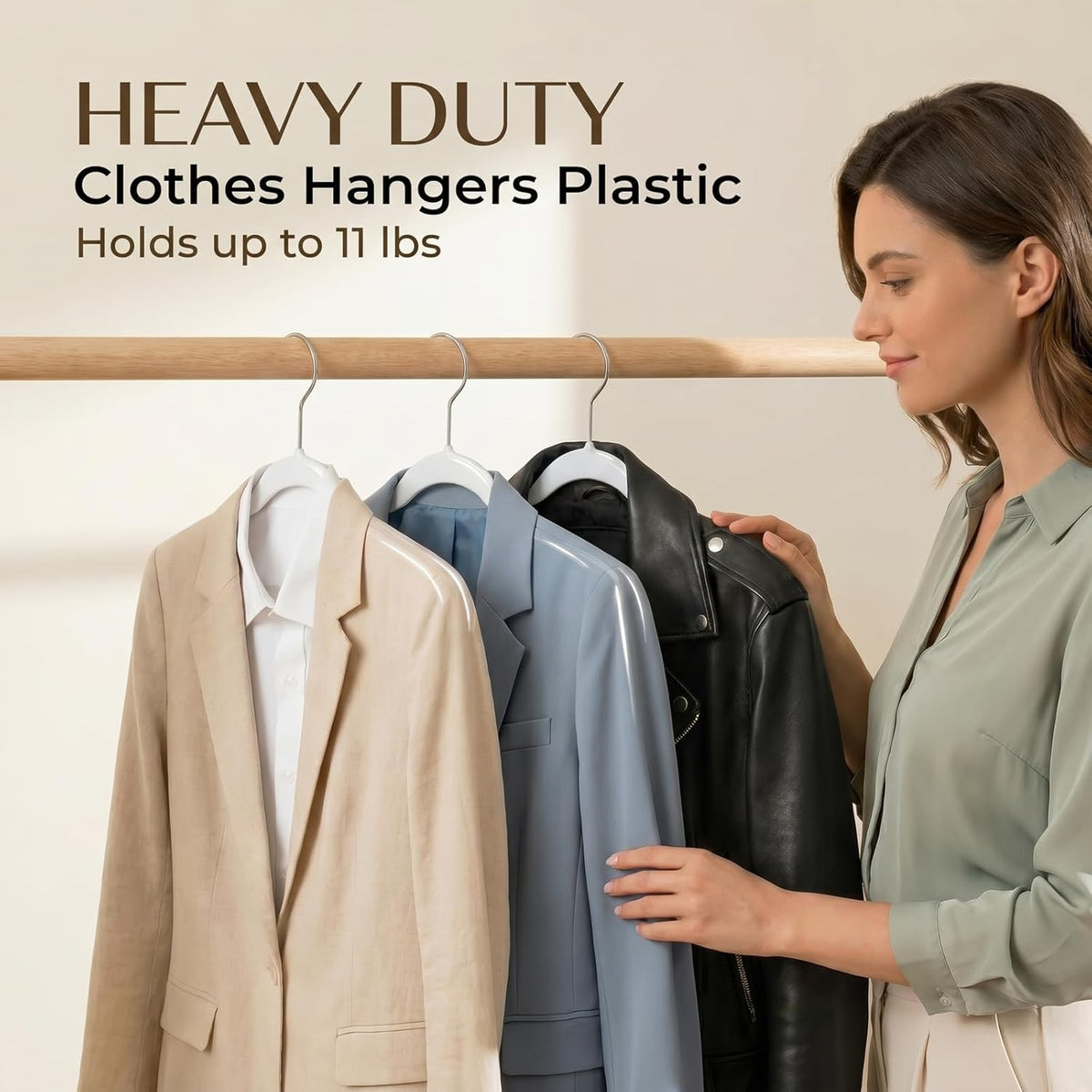 SMARTOR Plastic Hangers 20 Pack - Thin Hangers for Space Saving - White