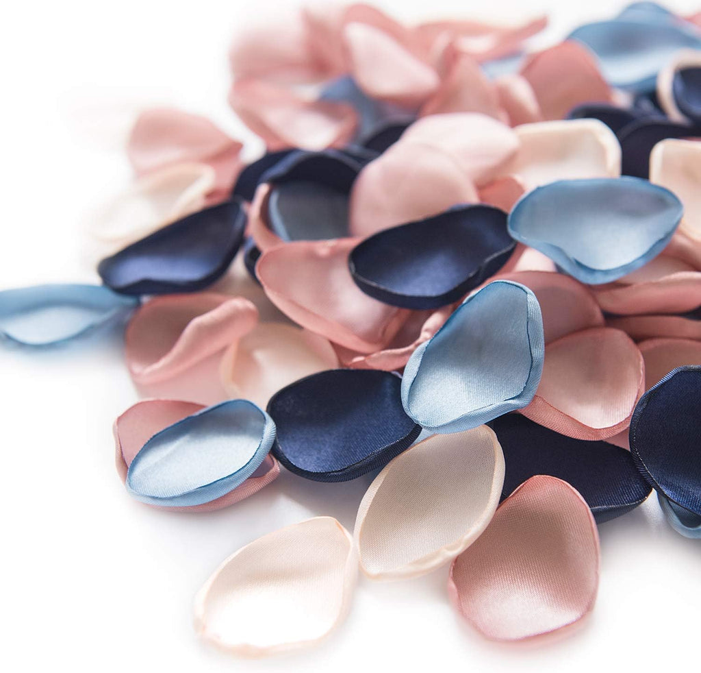Ling's moment Silk Rose Petals, Dusty Rose Navy Blue, 200pcs