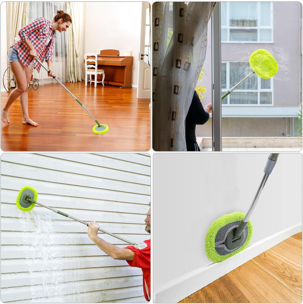 66'' Wall Mop with Long Handle,Ceiling Dust Mop with 15° Labor-Saving Elbow