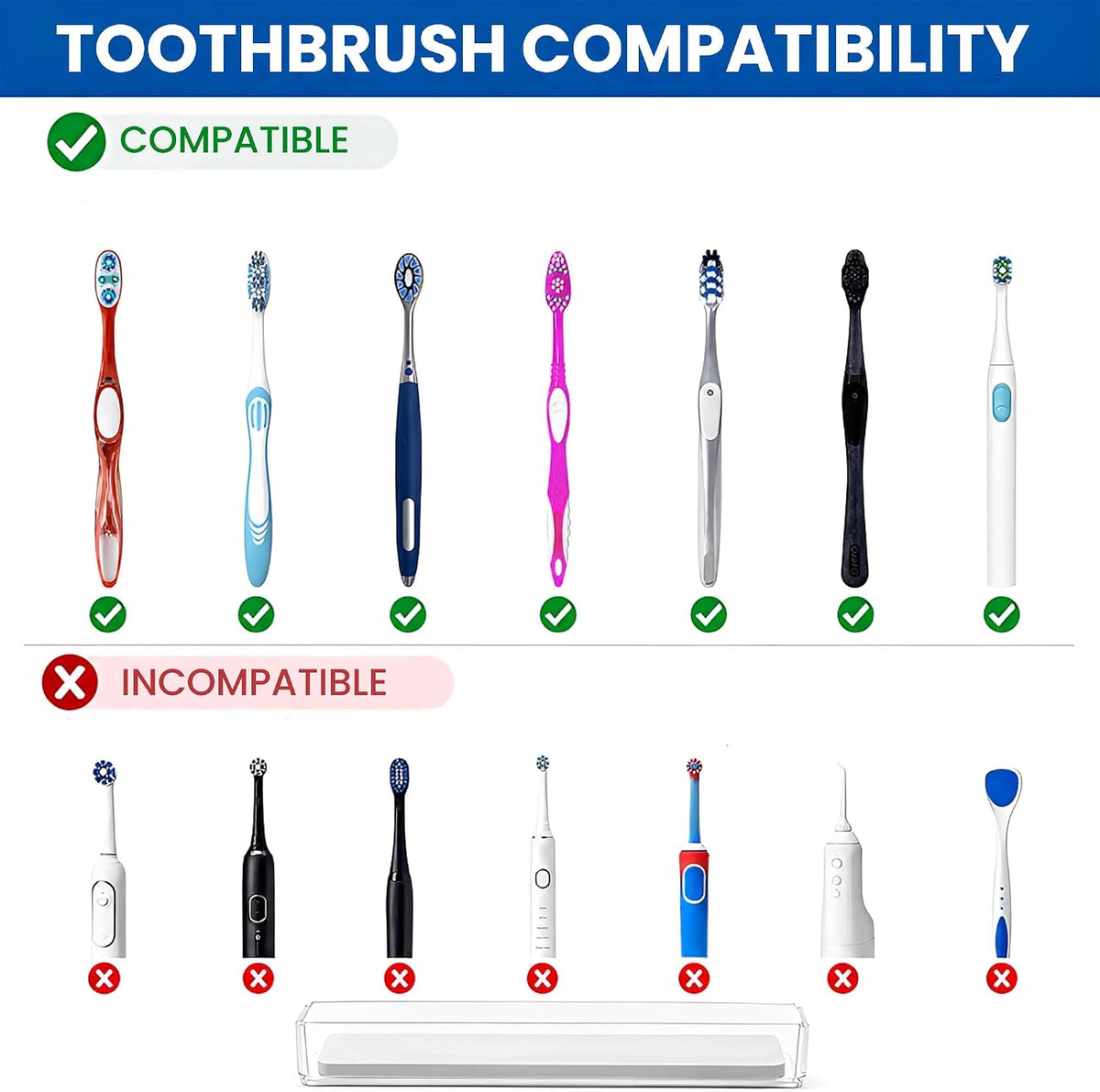 Linkidea Acrylic Toothbrush Holder with Diatomite Base