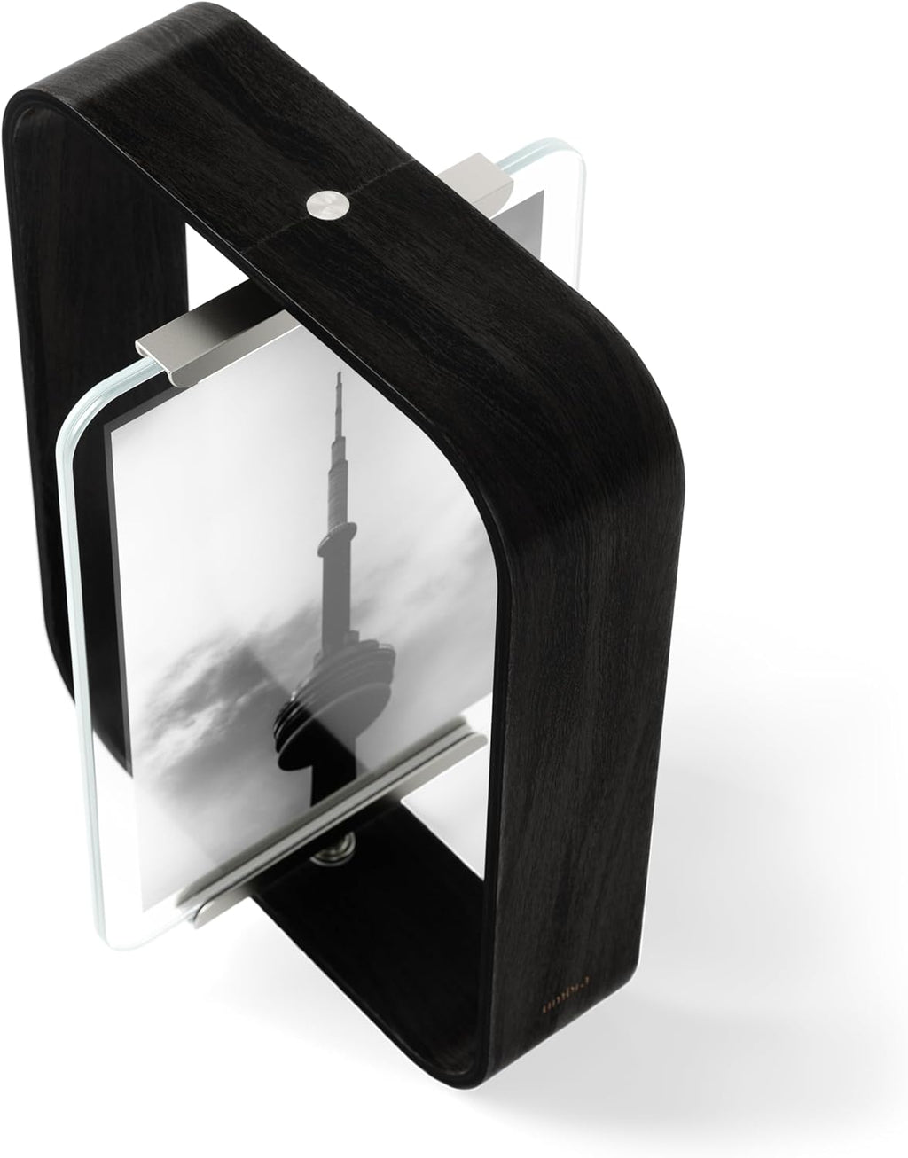 Umbra Bellwood Desk Picture Frame, Rotating Double Sided, 5x7, Black