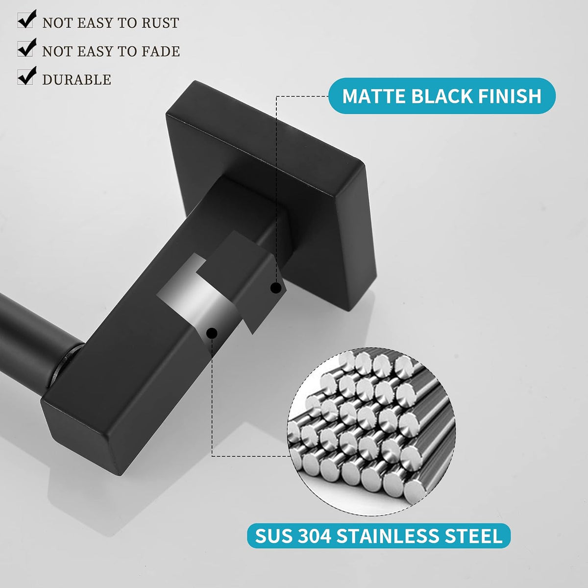 WOLIBEER Black Toilet Paper Holder, Matte Bathroom Toilet Roll Holder, Double Post Pivoting Modern Tissue Hanger Wall Mount for Bath Toilet Kitchen Stainless Steel