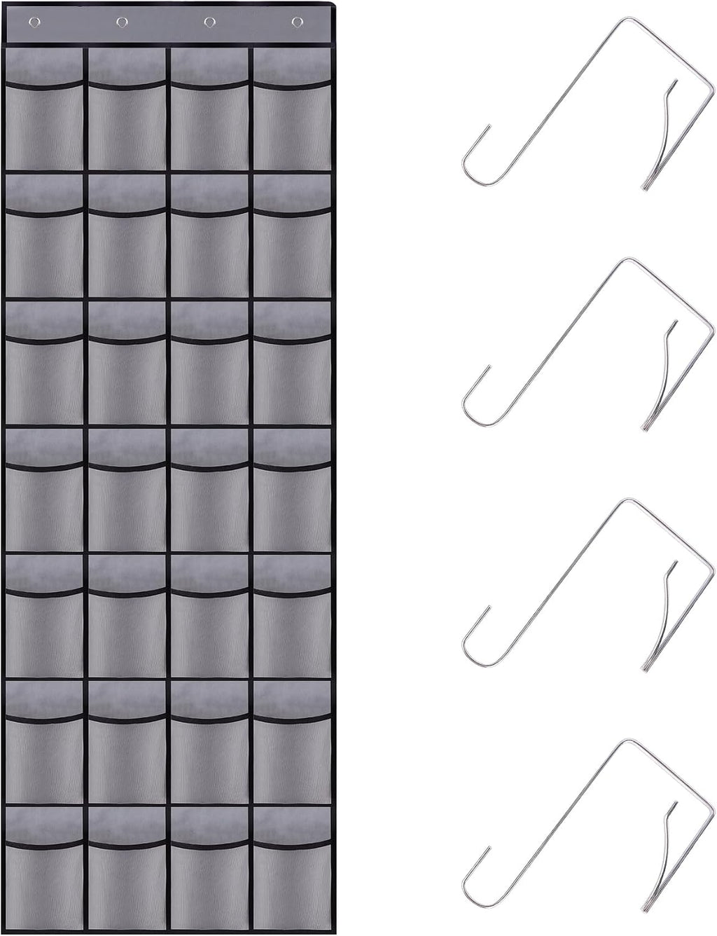 28 Mesh Pockets Hanging Over the Door Shoe Organizer, （Gery）