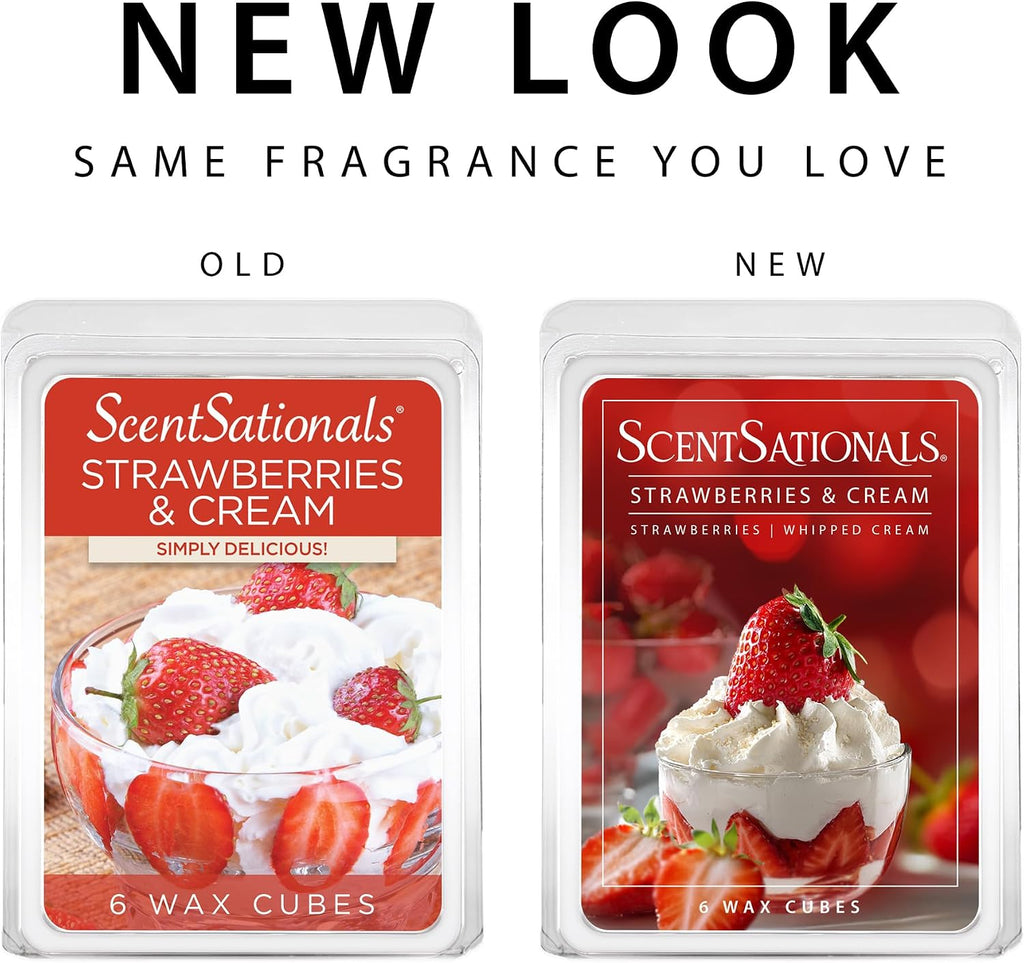 ScentSationals Strawberries & Cream Scented Wax Melts 10oz (24 Cubes)