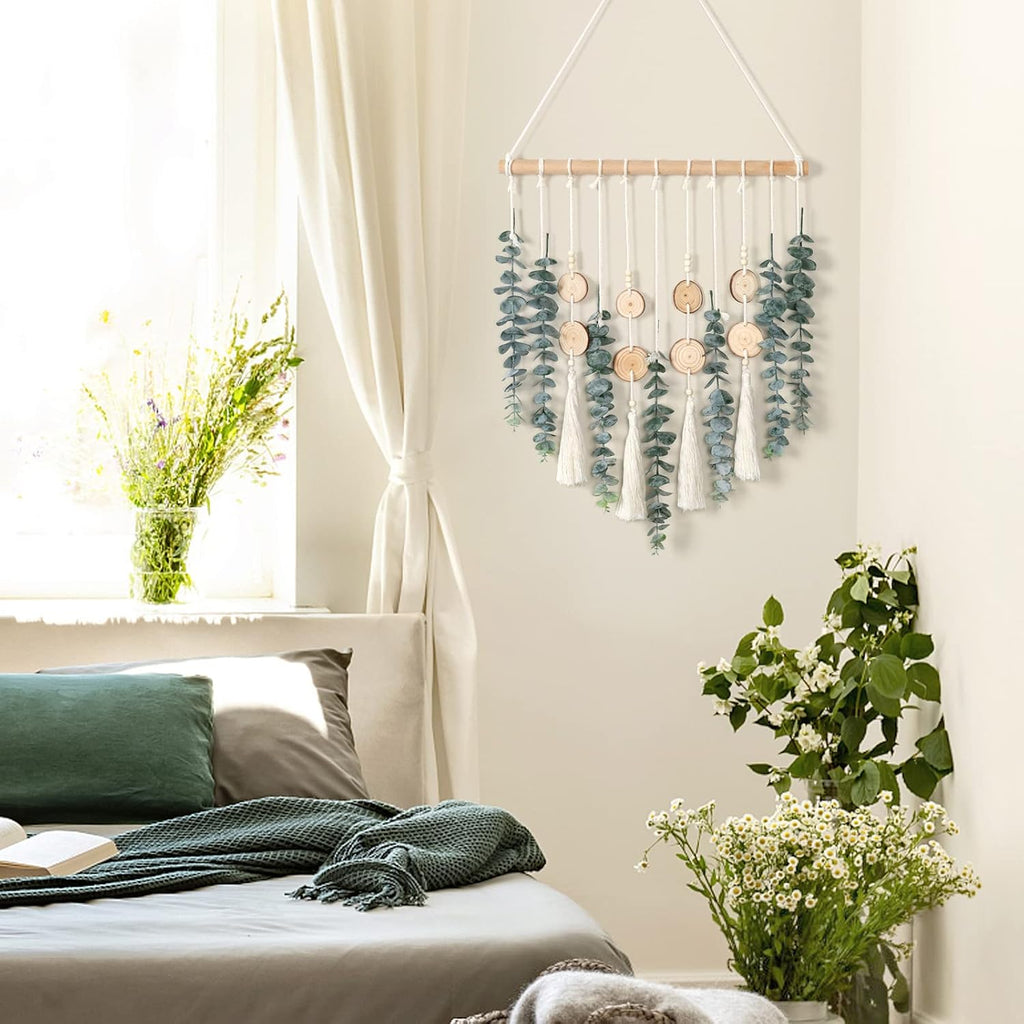 Artificial Eucalyptus Wall Hanging Faux Greenery Chic Wall Art Home Decor