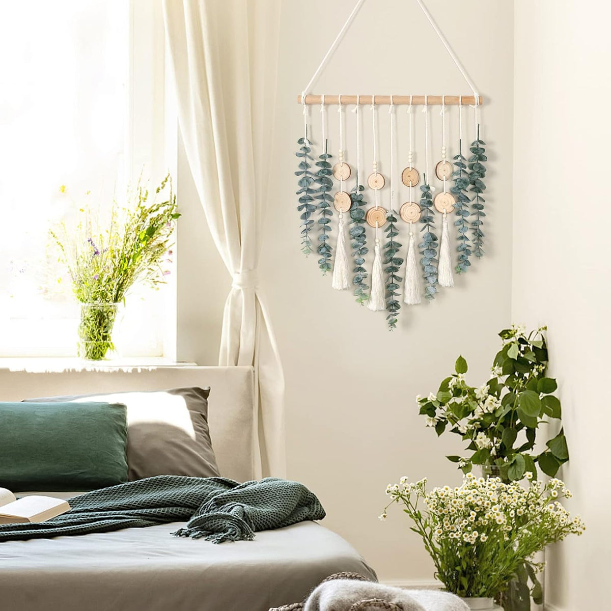Artificial Eucalyptus Wall Hanging Faux Greenery Chic Wall Art Home Decor