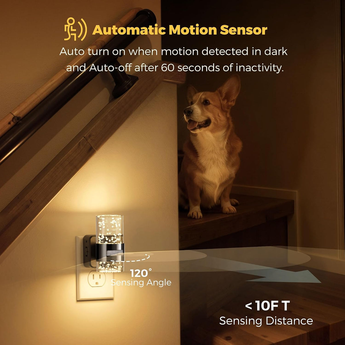 L LOHAS LED Motion Sensor Night Light,Dimmable Night Lights Plug into Wall