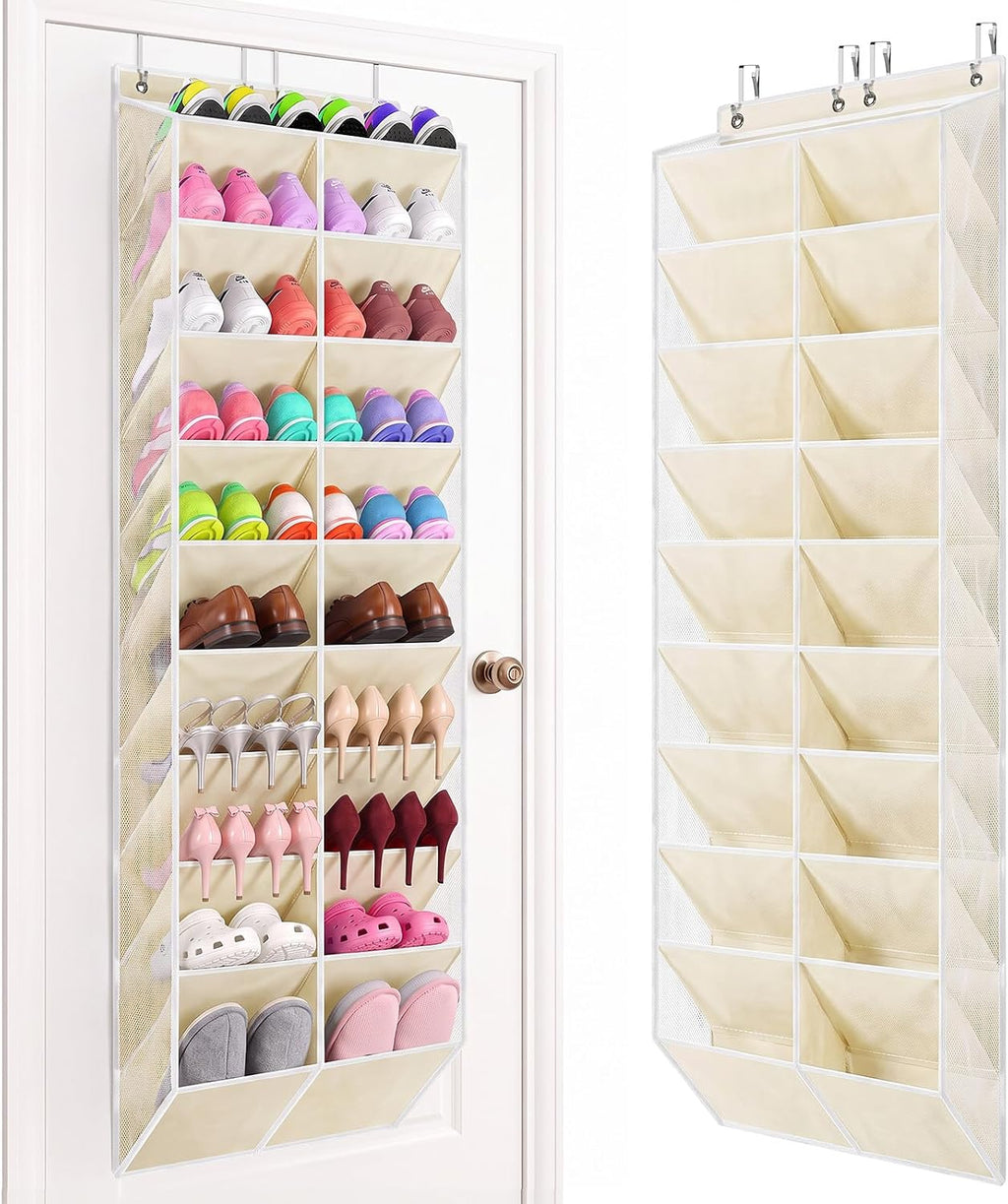 Yecaye 10 Tier Widen Over the Door Shoe Organizer for 20-30 Pairs