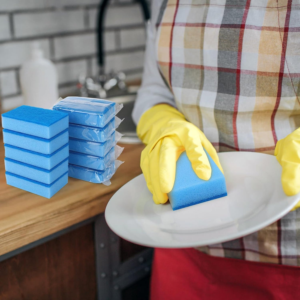 50 Pcs Individually Wrapped Sponges for Airbnb Apartment Blue