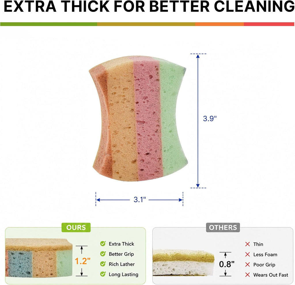 Color Kitchen Sponges Heavy Duty Kitchen Cleaning Scrubbing 10 Pack