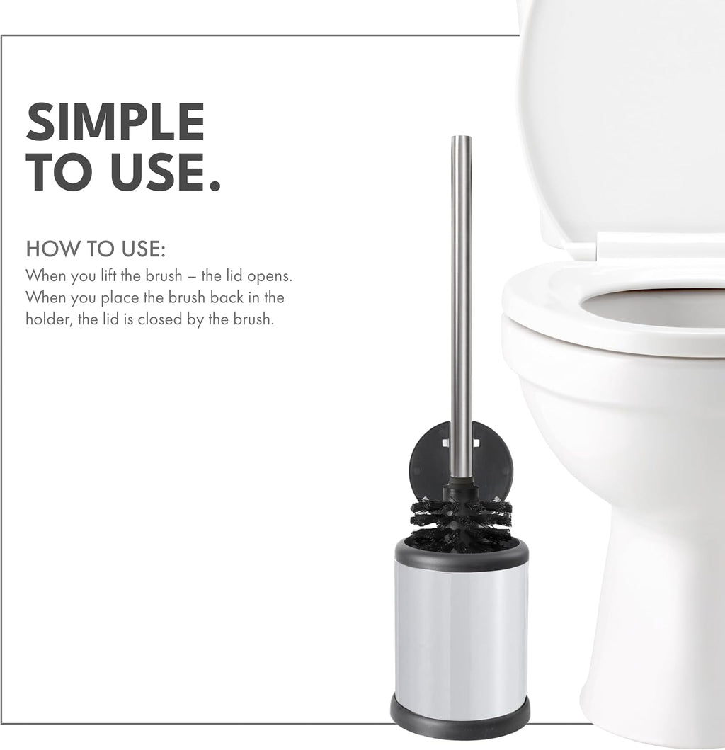 ToiletTree Products Toilet Brush with Lid (White 2 Pack)
