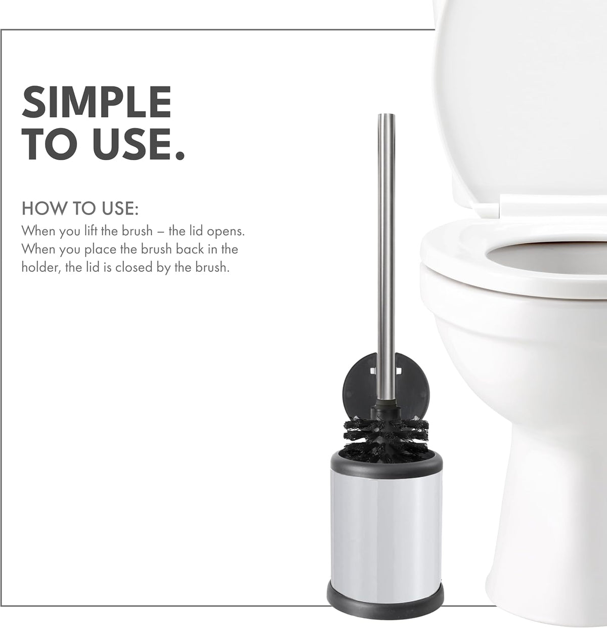 ToiletTree Products Toilet Brush with Lid (White 2 Pack)