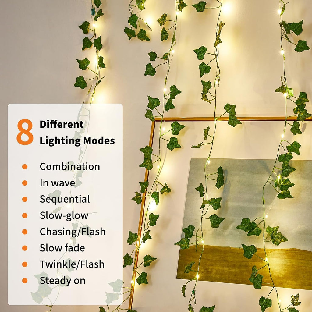 Vine with Fairy Lights Battery Operated, Warm White Ivy String Lights