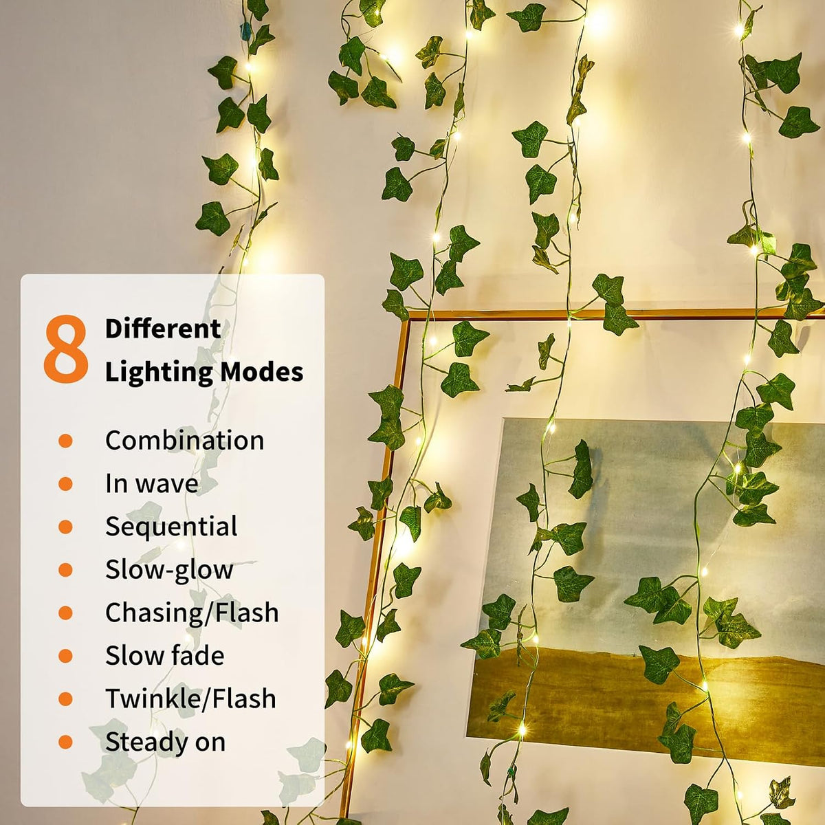 Vine with Fairy Lights Battery Operated, Warm White Ivy String Lights