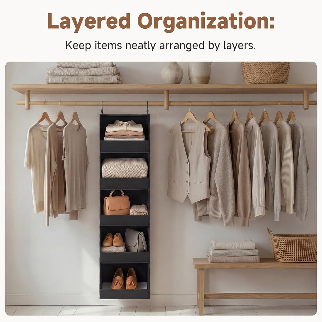 StorageWorks Basics Hanging Closet Organizer, Foldable Storage Organizer