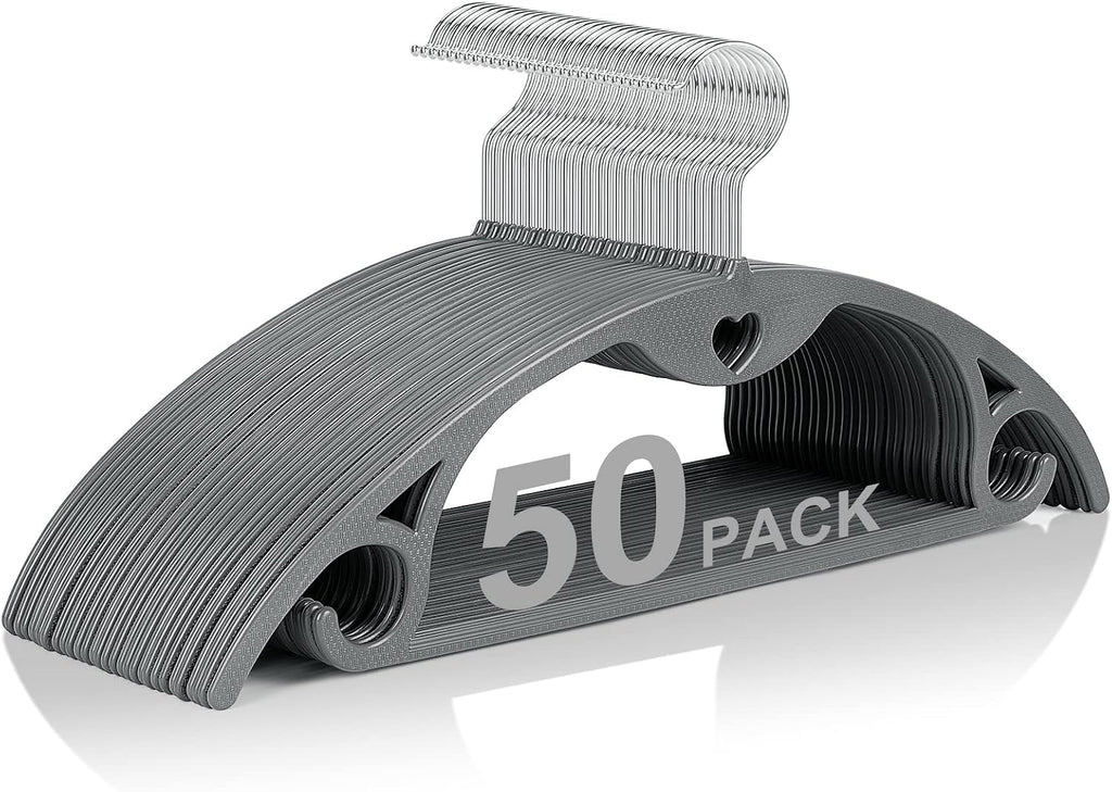 Plastic Hangers Grey Clothes Hanger 50 Pack