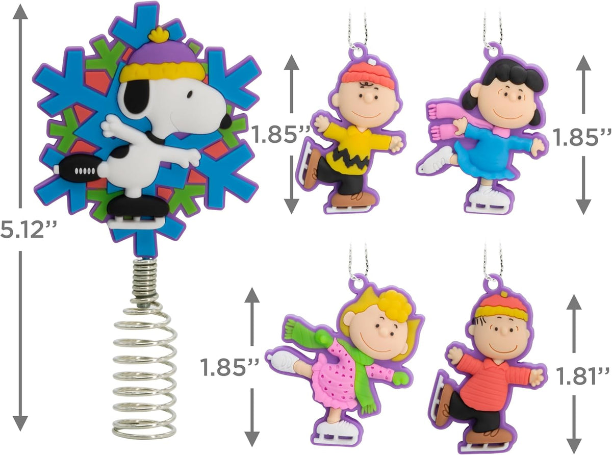 Hallmark Peanuts Mini Christmas Tree Topper and Ornaments, Set of 5