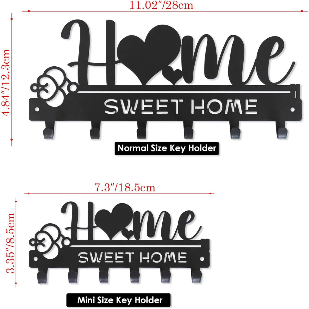 “Home Sweet Home”Key Holder wall Mount(Normal Size:11.02x4.84inches)