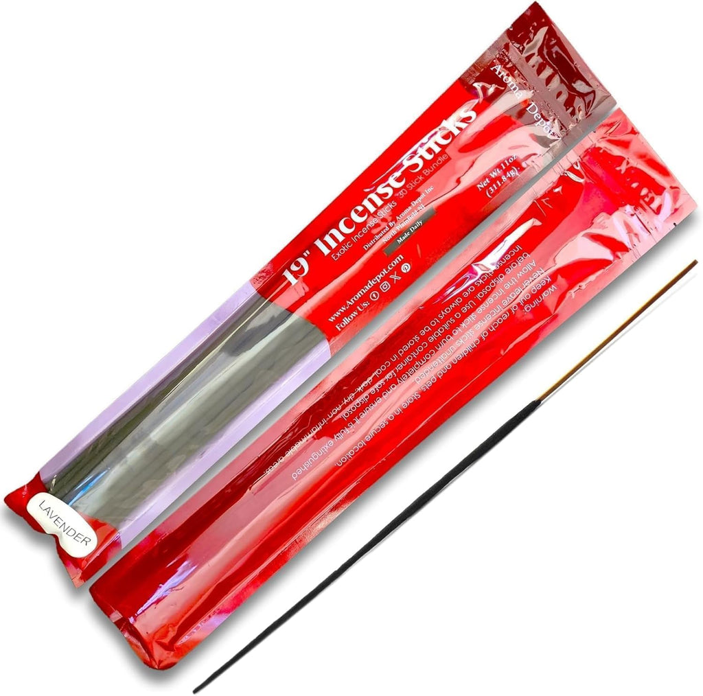 Aroma Depot 19'' Lemon Jumbo Incense Sticks. One Bundle Approx 27 to 30 Sticks, Jumbo 19 inch Long, Natural 19'' Extra Large Incense Sticks. Burns for 3 to 4 Hours Each. Long-Lasting