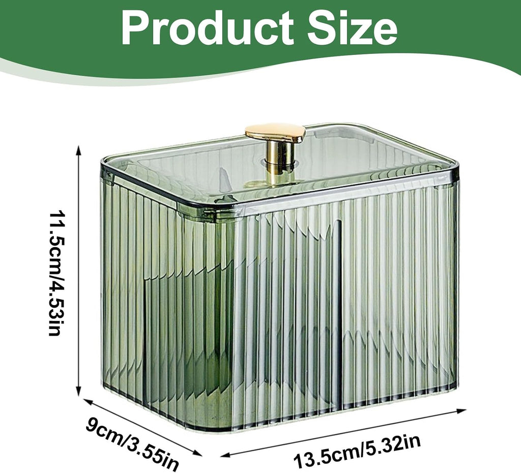 DASITON Acrylic Qtip Holder, Bathroom Jars With Lids Set, Apothecary Jar Dispenser For Cotton Ball, Swab, Round Pads, Floss