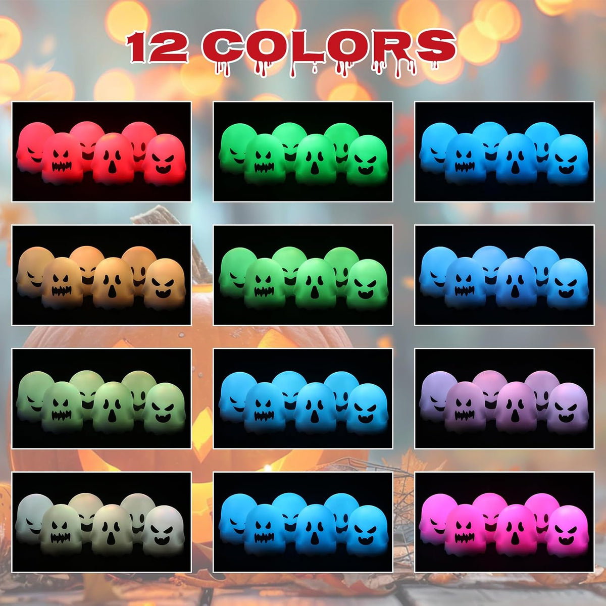 Wondise Halloween Flameless Ghost Candles with Remote and Timer