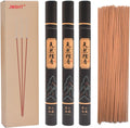 Natural Sandalwood Incense Sticks - Pure & Delicate Woody Scent for Meditation, Yoga & Sleep - Low Smoke, No Chemical Binders (3 Tubes / ~135 Sticks, 30 Min Burn Time)