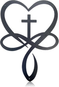Natrlart Metal Infinity Heart Cross Wall Decor, Crosses Wall Art Home