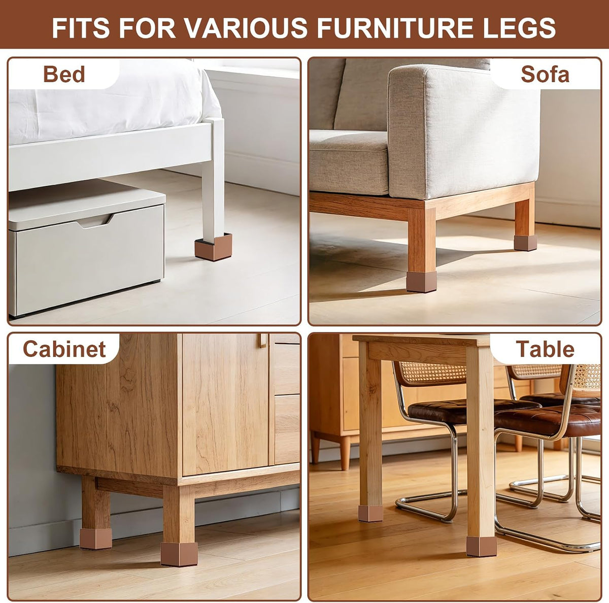 Ezprotekt Metal Bed Risers 2 Inch Heavy Duty 4400 lbs Furniture Lifts 4pcs